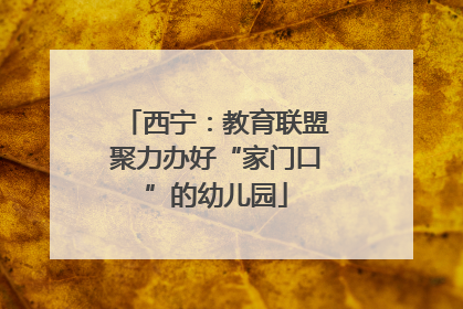 西宁：教育联盟聚力办好“家门口”的幼儿园